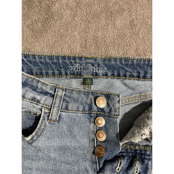 Wild Fable Womens Jeans 00 Light Blue Wash Mom Distressed Stretch (F4) - Picture 7 of 8